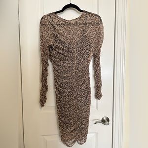 Abercrombie & Fitch Long-Sleeve Ruched Mesh Mini Dres